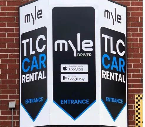 After: black and white TLC Car Rental sign